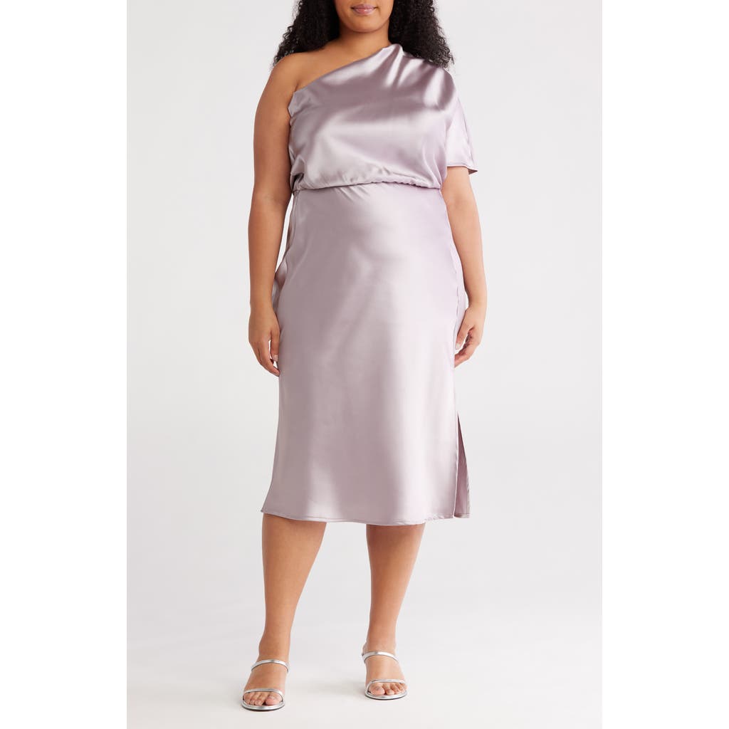 Shop Renee C Satin One-shoulder Dress