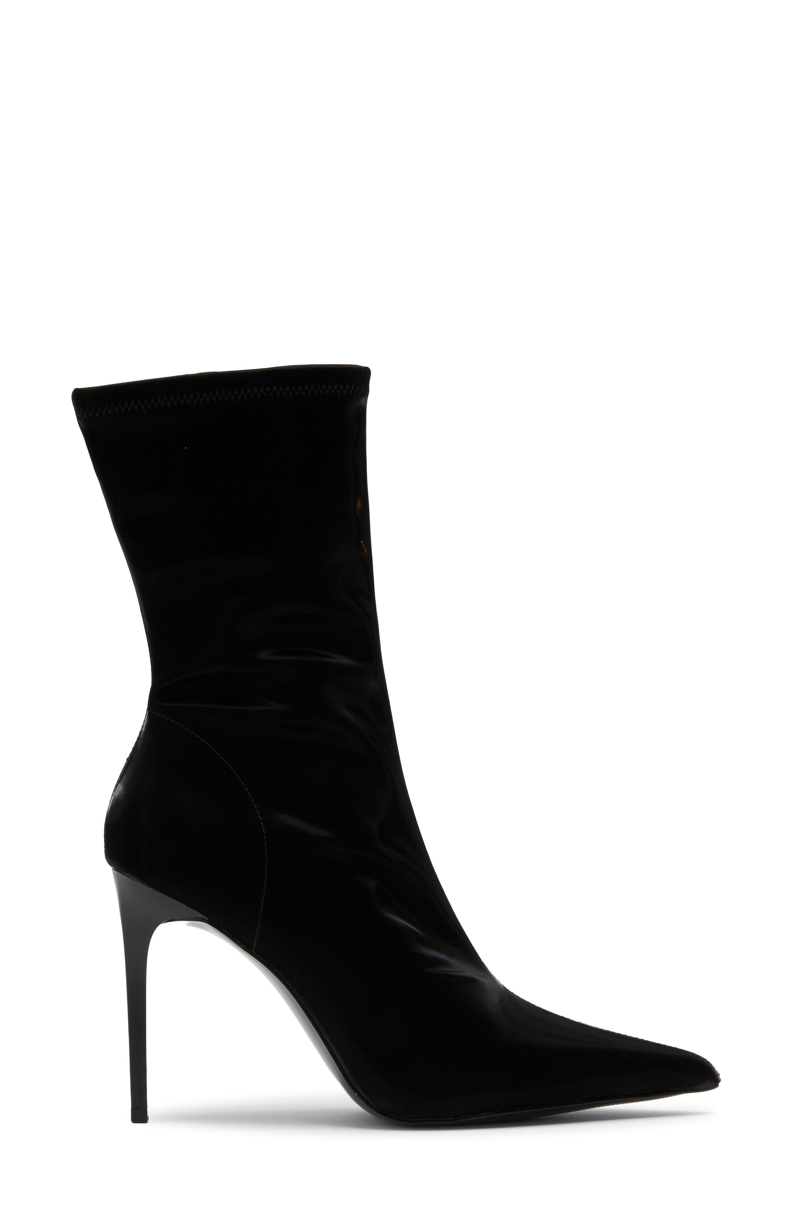 Mackena Bootie, Alternate, color, BLACK TECHNO SATIN