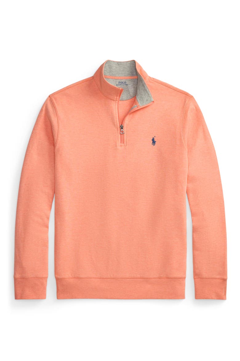 Jersey Quarter Zip Pullover, Alternate, color, SOFT ORANGE HEATHER