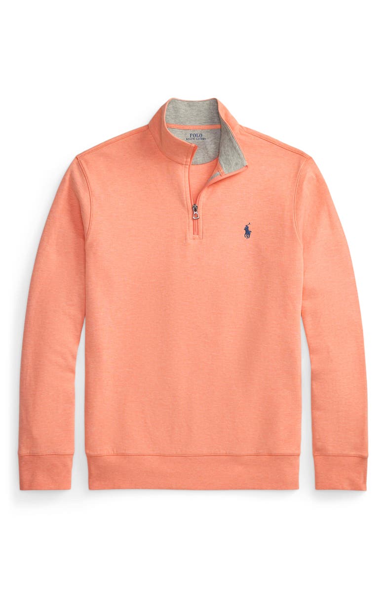 Polo Ralph Lauren Jersey Quarter Zip Pullover, Alternate, color, Soft Orange Heather