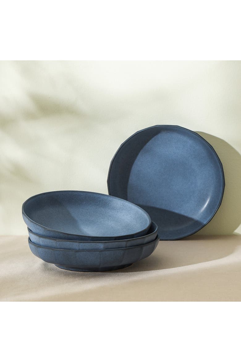 Rio Stoneware 4-Piece Pasta Bowl Set, Alternate, color, Blue
