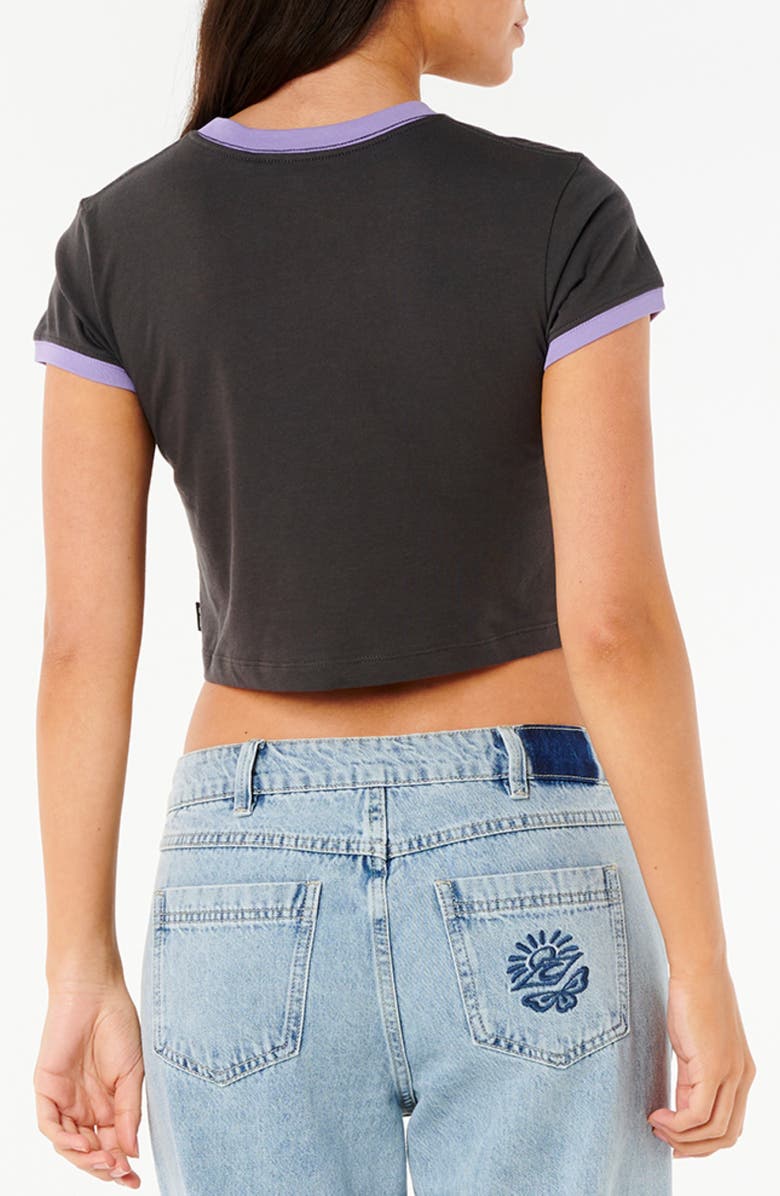 Rip Curl Neon Isles Cotton Graphic Baby Tee, Alternate, color, Washed Black