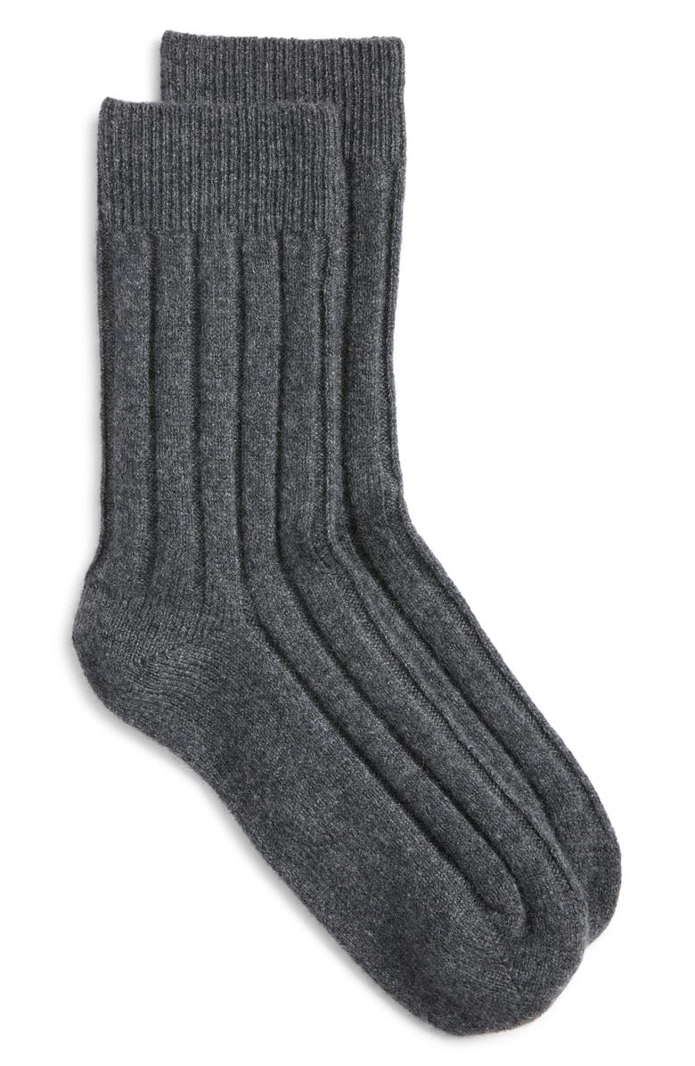 Rib Cashmere Blend Crew Socks