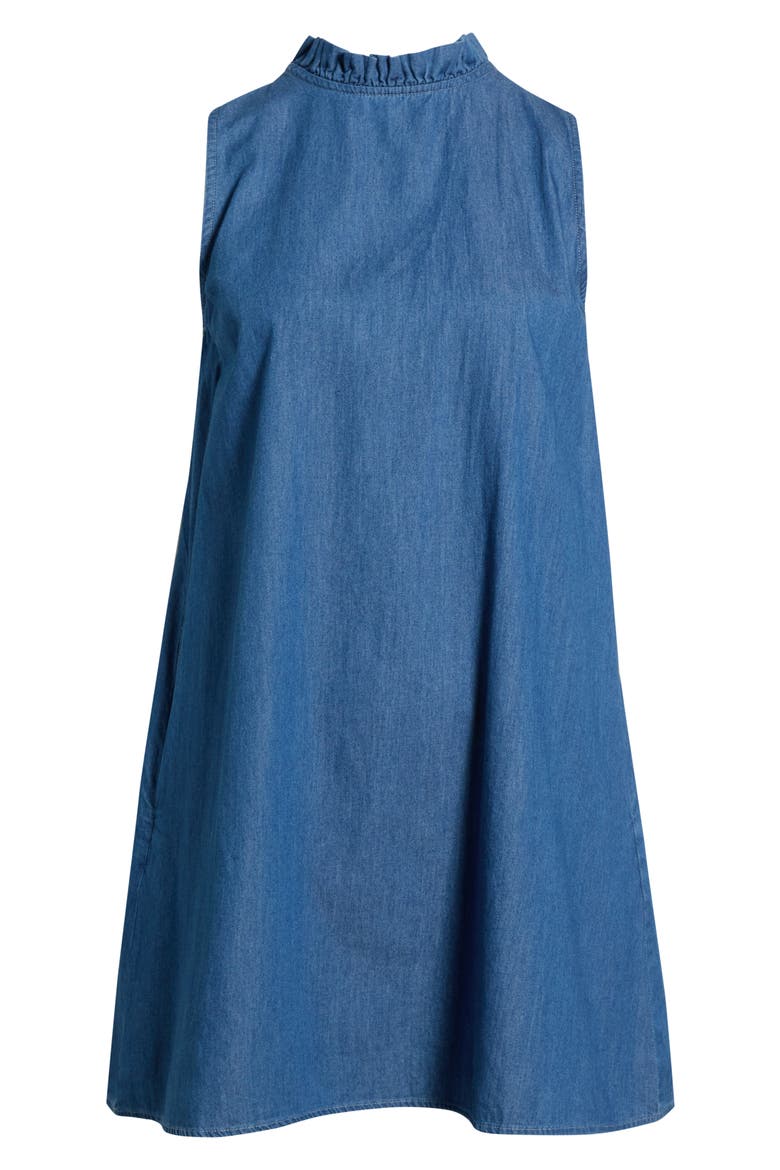 Haysville Benson Cotton Trapeze Minidress, Alternate, color, DENIM