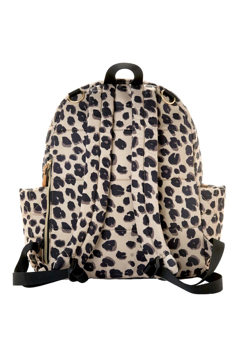 Companion Quilted Nylon Diaper Backpack, Alternate, color, LEOPARD PRINT