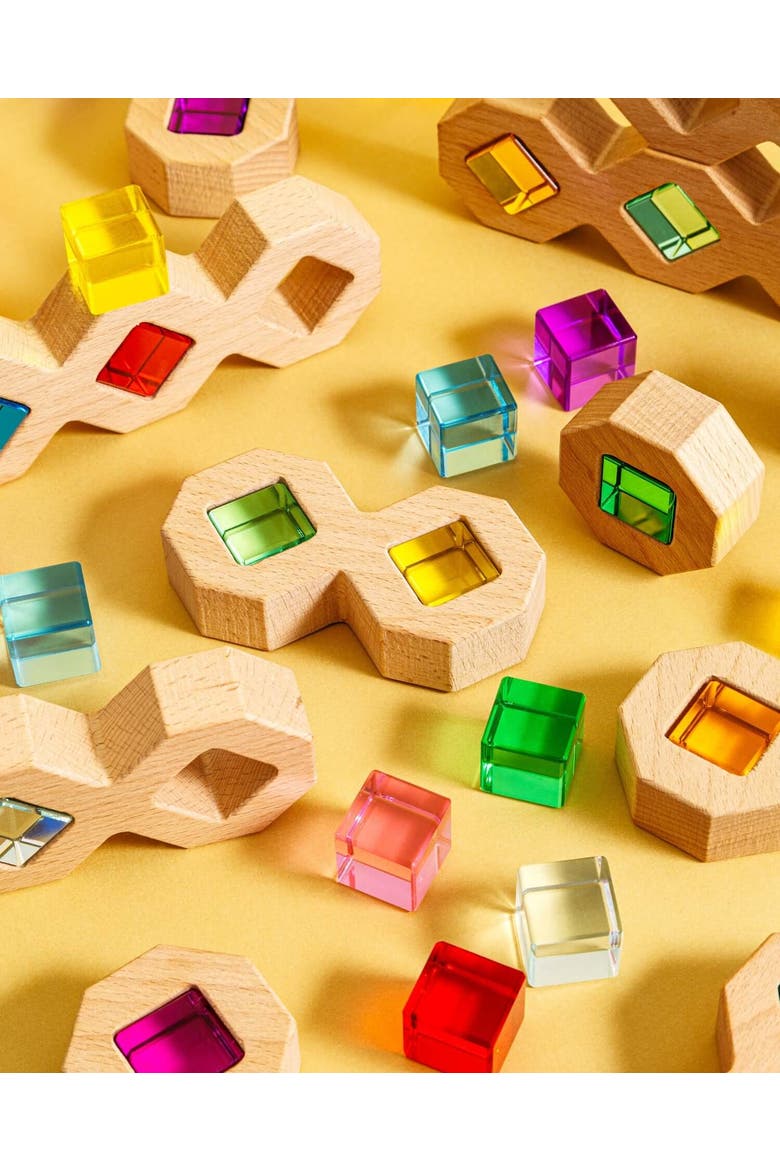 Austin Geometric Wood & Acrylic Building Blocks Set, Alternate, color, Multicolor