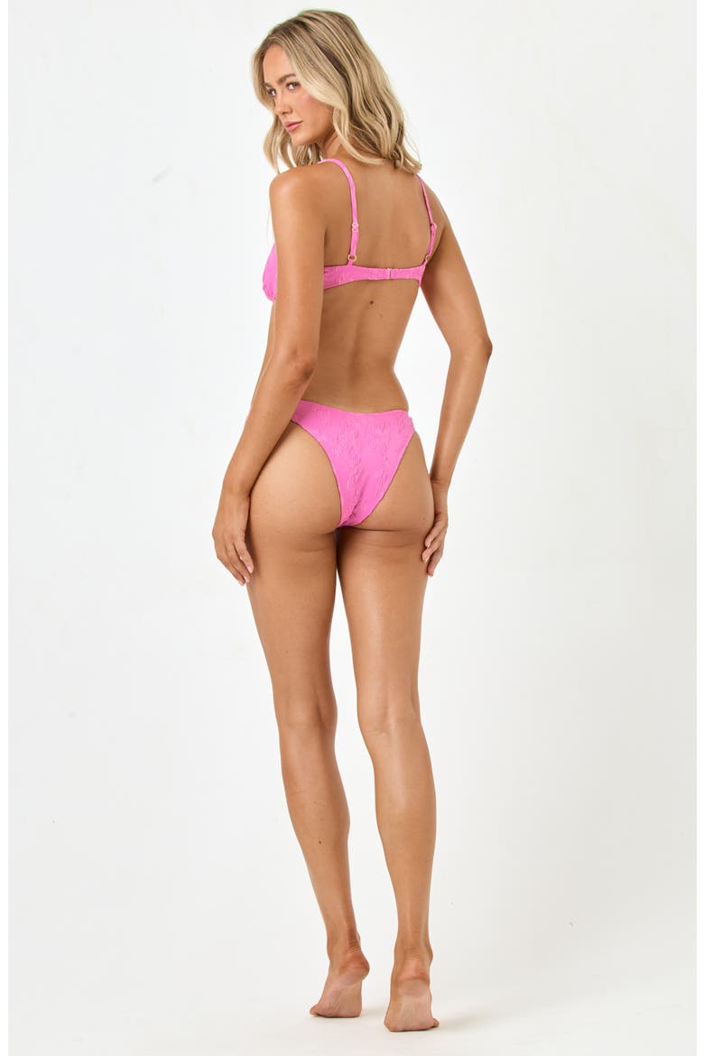 Belle Underwire Jacquard Bikini Top, Alternate, color, HOTTEST PINK