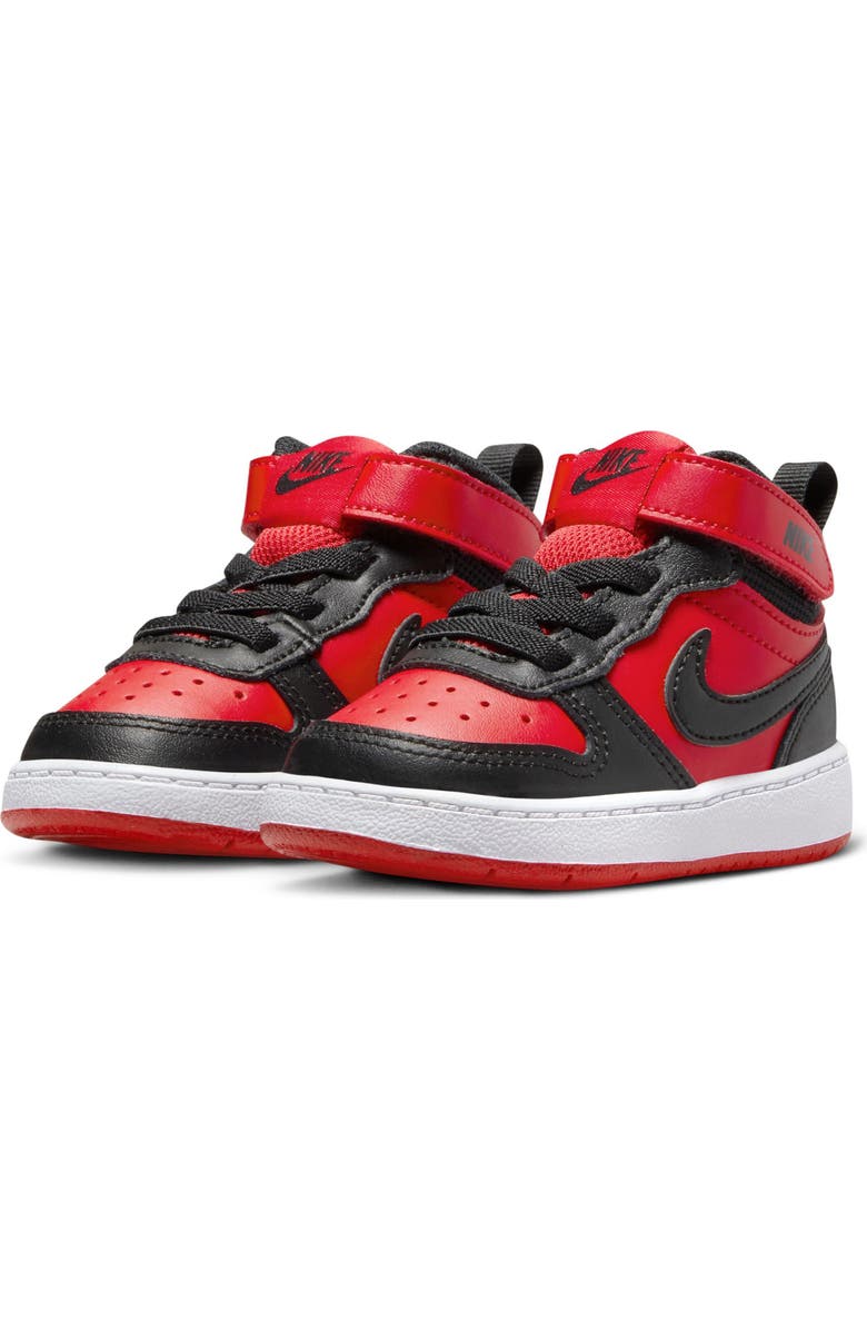 Nike Kids' Court Borough Mid 2 Sneaker, Main, color, University Red/ Black/ White