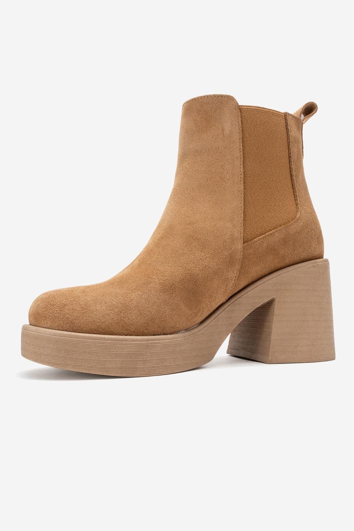 Lysa Leather Platform Boot, Alternate, color, Cognac Suede Leather