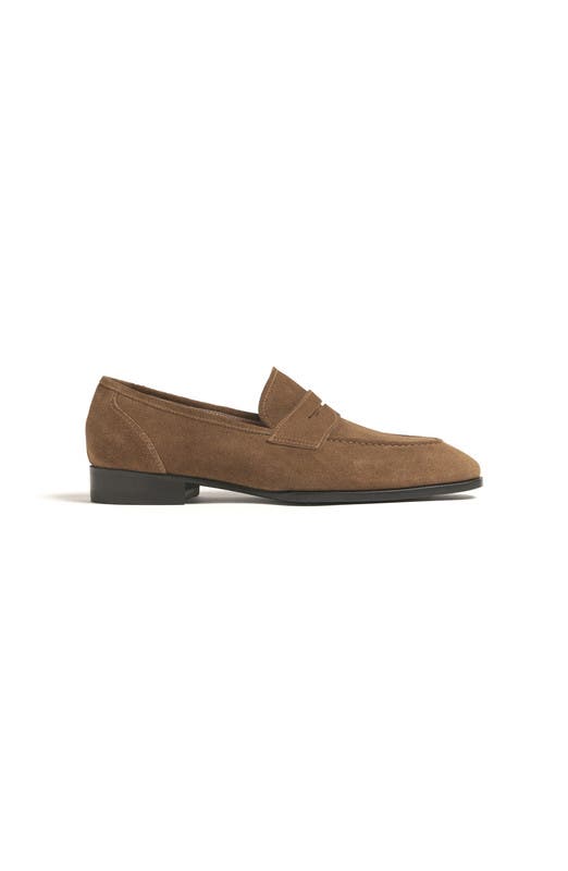 Belmont Penny Loafer, Alternate, color, Havana Brown Suede