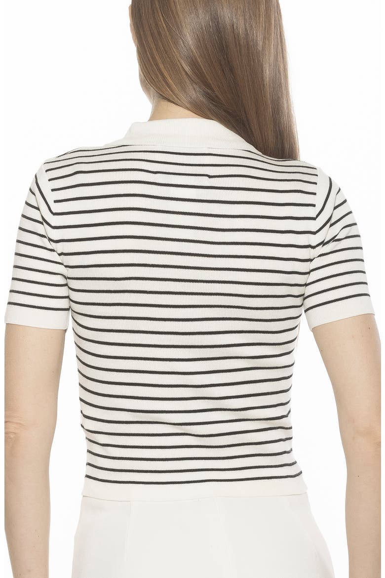 Elani Knit Polo, Alternate, color, BLACK/ WHITE