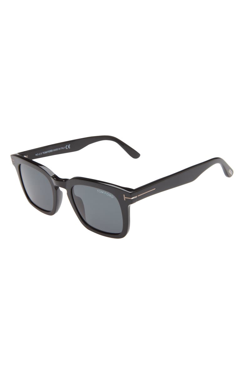 TOM FORD Dax 50mm Square Sunglasses, Alternate, color, Shiny Black/ Smoke