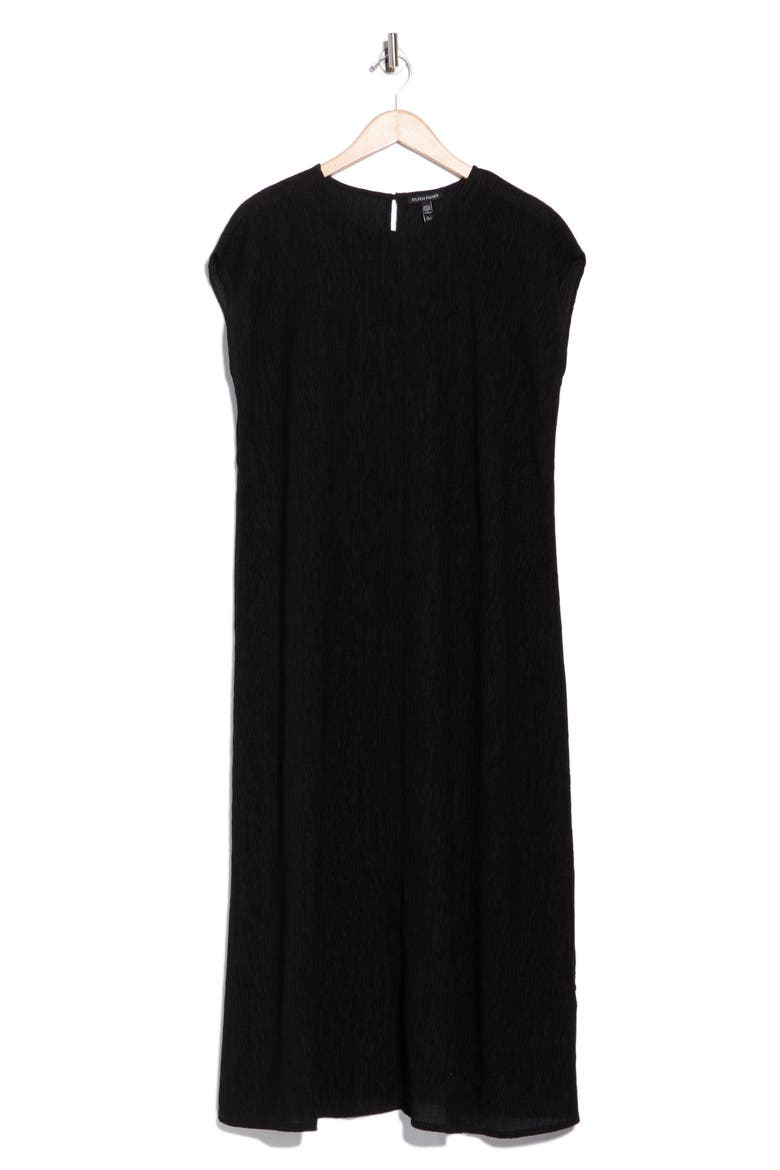 Round Neck Shift Dress, Alternate, color, BLACK