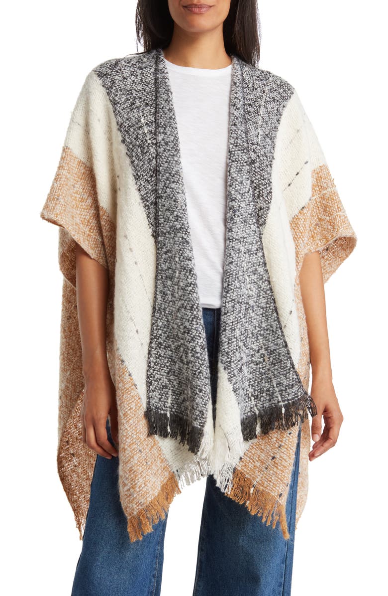 Nine West Stripe Popcorn Lux Wrap, Main, color, 