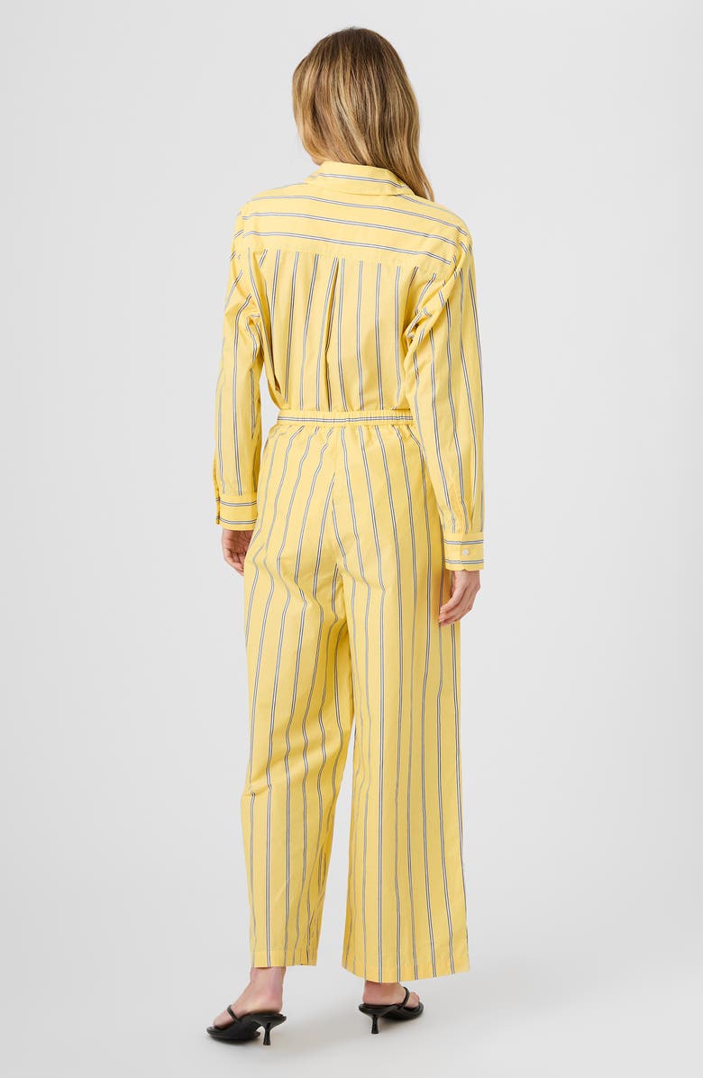 French Connection Rhodes Pop Nico Stripe Cotton Drawstring Pants, Alternate, color, Daisy Yellow Multi