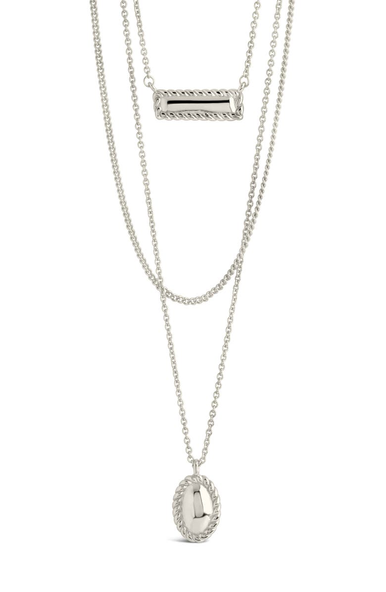 Sterling Forever Hartley Layered Pendant Necklace, Alternate, color, Silver
