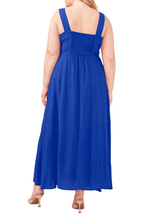 Vince Camuto Solid Sleeveless Tiered Maxi Dress In Mod Cobalt