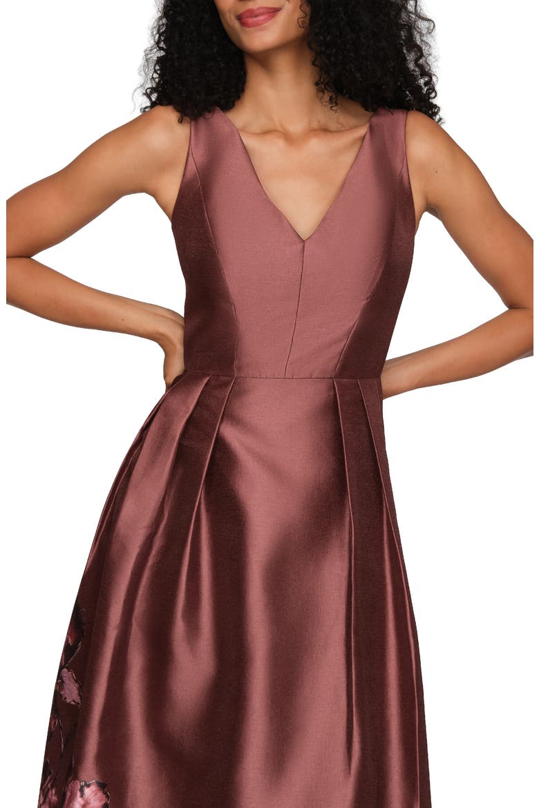 Blakely Floral Print A-Line Dress, Alternate, color, MOCHA MULTI
