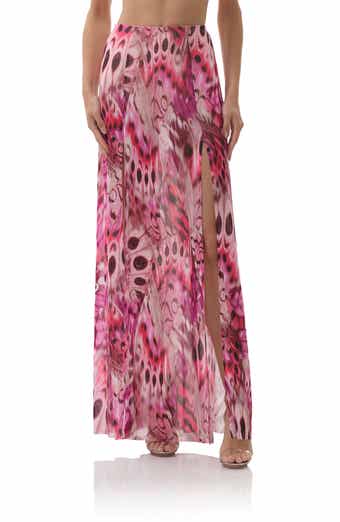 AFRM Batien Printed Mesh Maxi Skirt