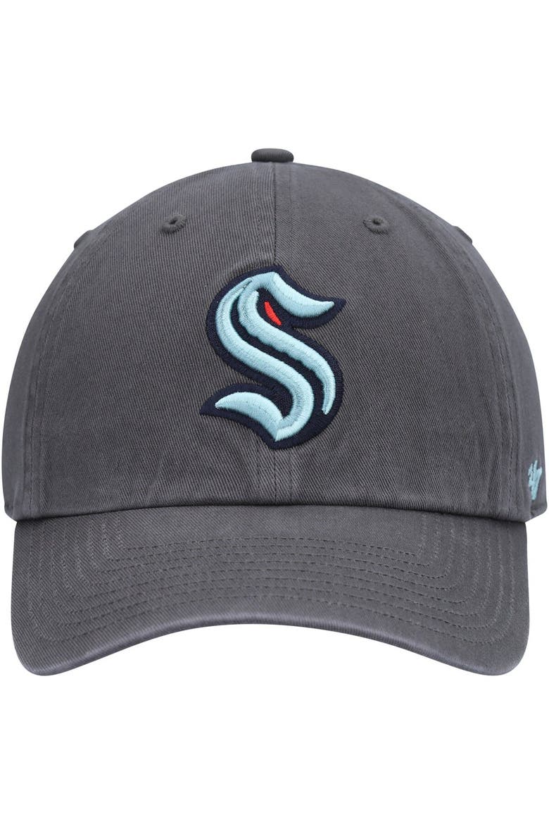Men's '47 Charcoal Seattle Kraken Clean Up Adjustable Hat, Alternate, color, Charcoal