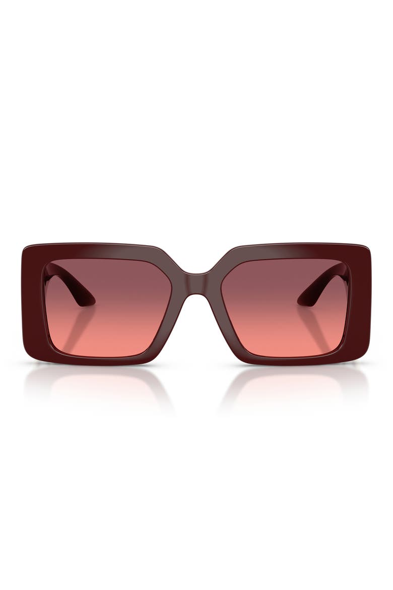 55mm Square Sunglasses, Main, color, BURGUNDY / PINK VIOLET