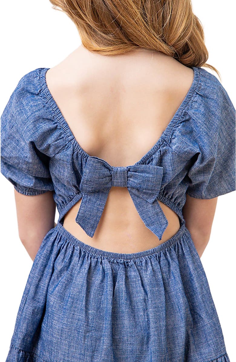 Hope & Henry Girls' Organic Crochet Trim Chambray Dress, Toddler, Alternate, color, Chambray