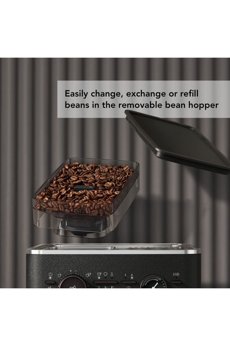 Semi Automatic Espresso Machine with Burr Grinder, Alternate, color, Cast Iron Black