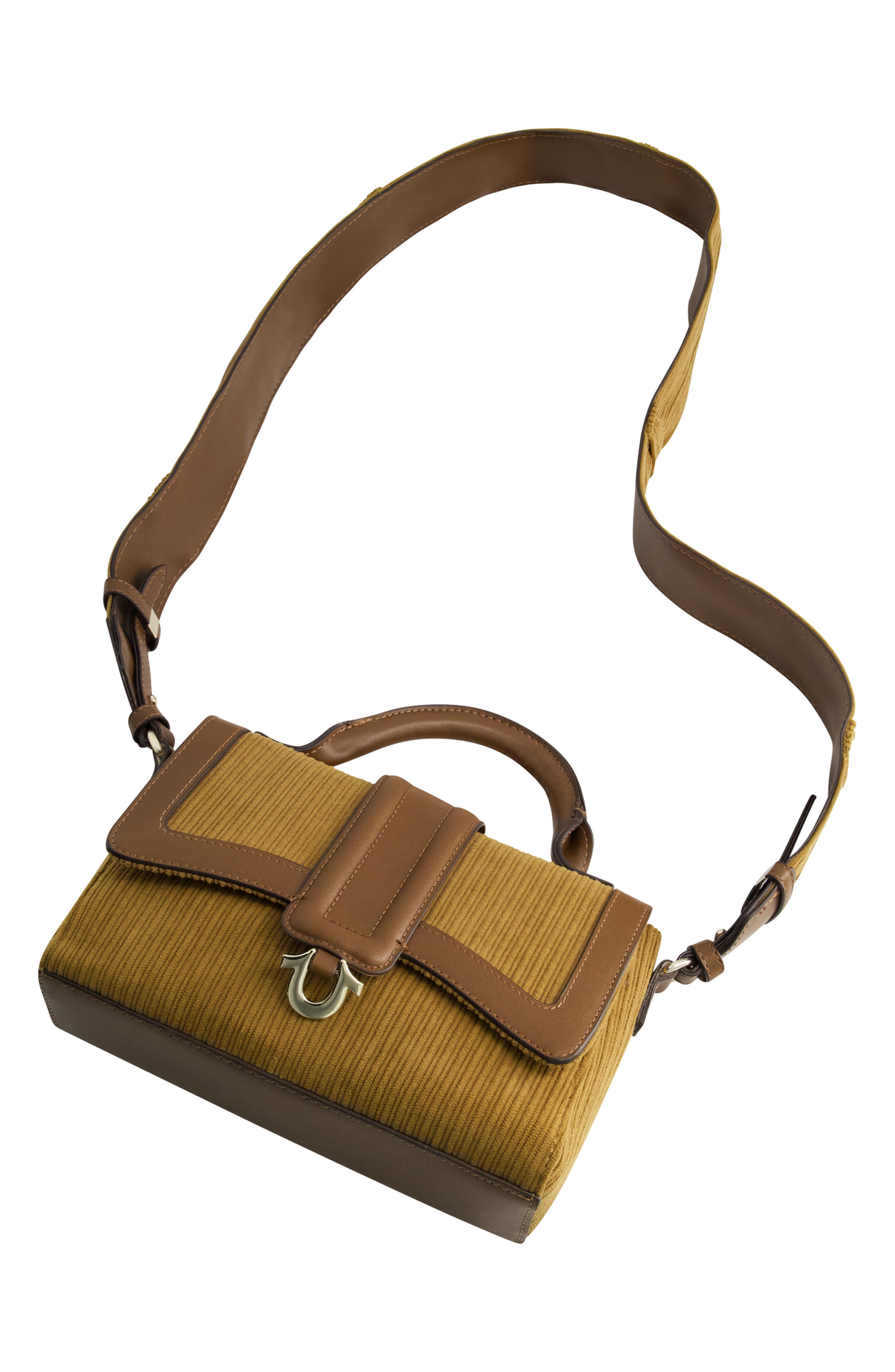True Religion Corduroy Mini Satchel Bag, Alternate, color, Brown