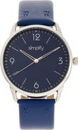 SIMPLIFY The 6300 Leather-Band Watch