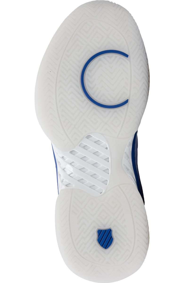 K-Swiss x Lucky In Love Hypercourt Express 2 Womens Tennis Shoes, Alternate, color, White/Electric Blue/Silver