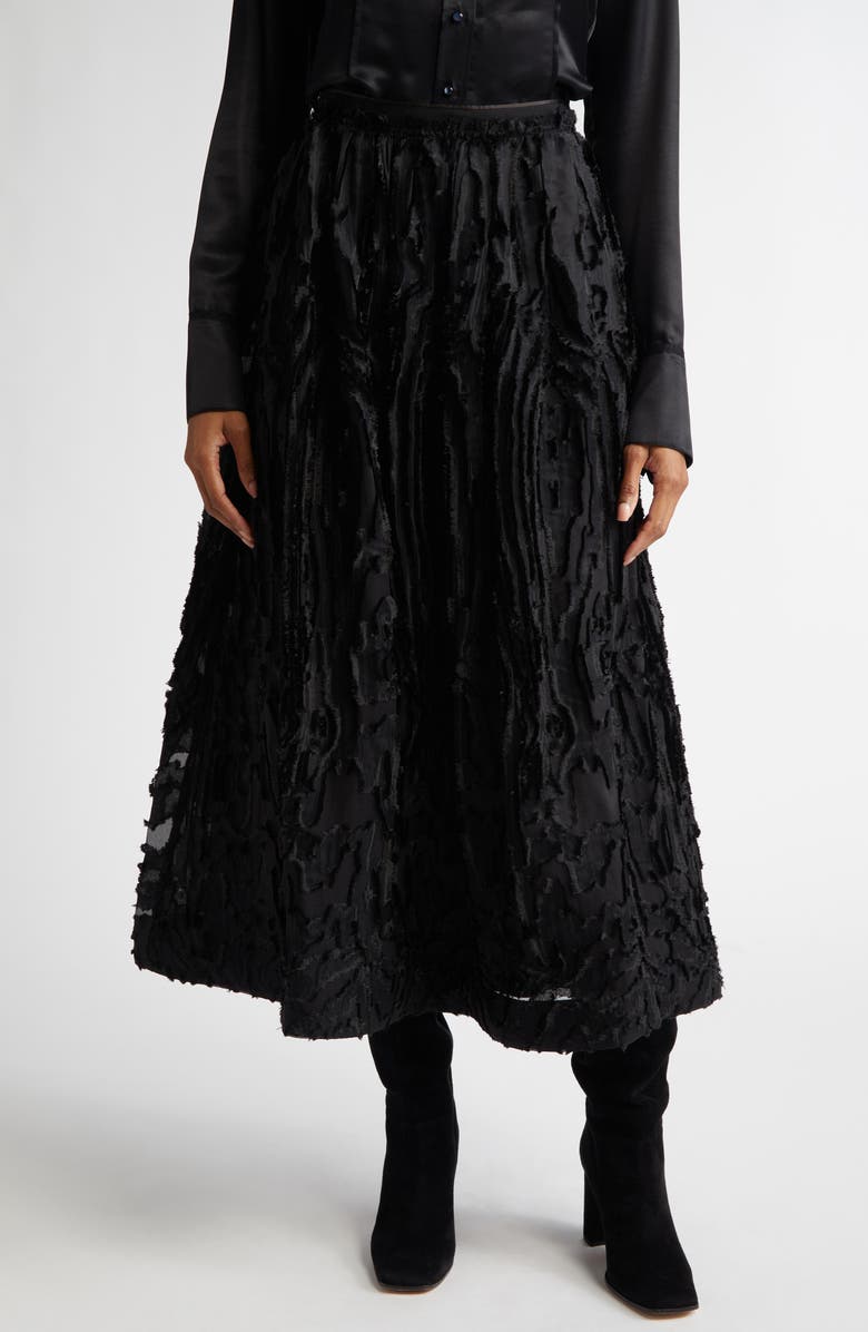 Lafayette 148 New York Wood Grooves Clipped Jacquard Maxi Skirt, Main, color,