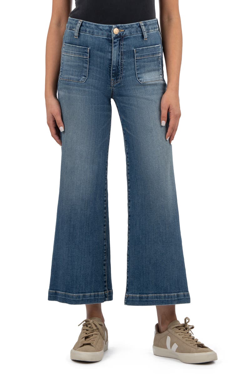 KUT from the Kloth Meg Patch Pocket High Waist Wide Leg Jeans, Main, color, 