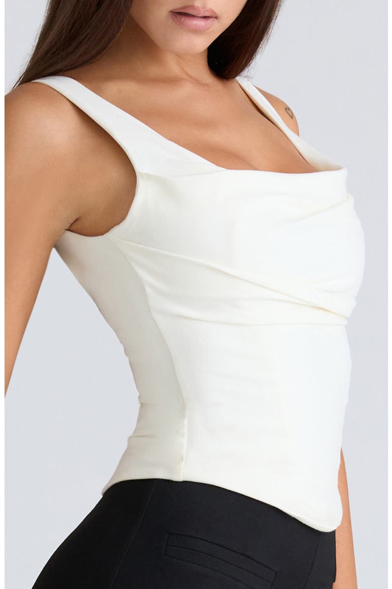 The Drape Neck Corset Top, Alternate, color, IVORY