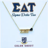 Color Shout Sigma Delta Tau Sorority Gold Heart Necklace