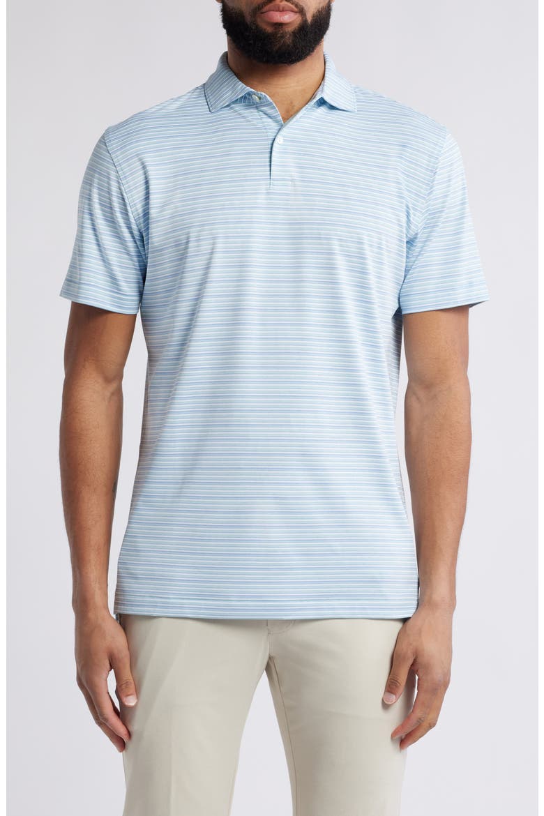 Crown Crafted Cadence Stripe Performance Polo, Main, color, BLUE SPRUCE
