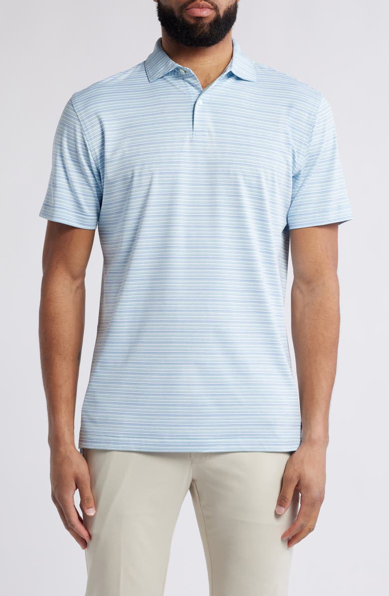 Peter Millar Crown Crafted Cadence Stripe Performance Polo, Main, color, Blue Spruce