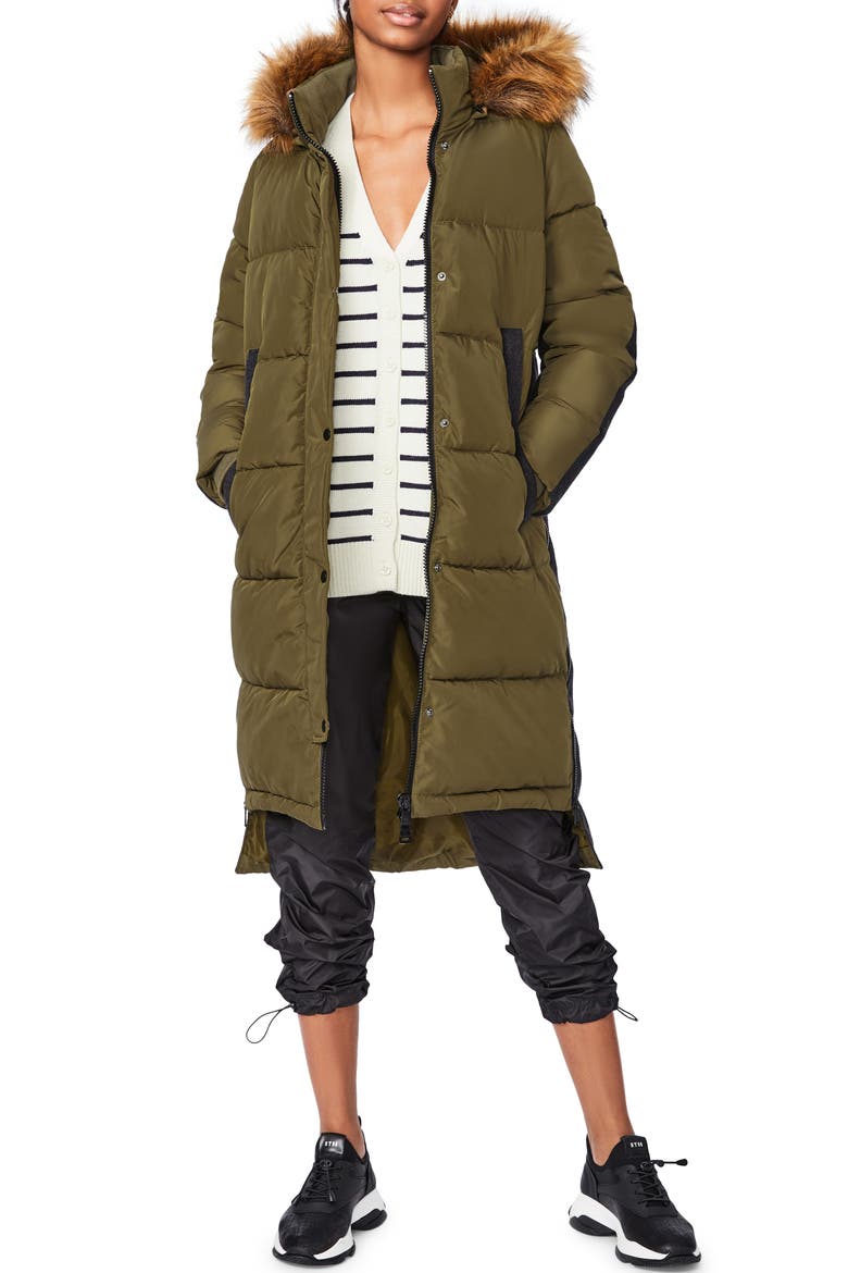 Long Parka with Faux Fur Hood Trim, Main, color, OLIVIA