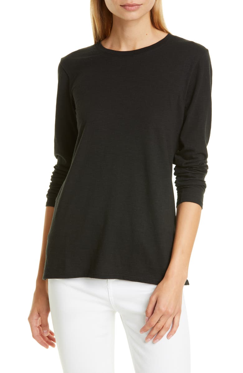 Nordstrom Signature Long Sleeve Cotton Blend Crewneck Top, Main, color, 