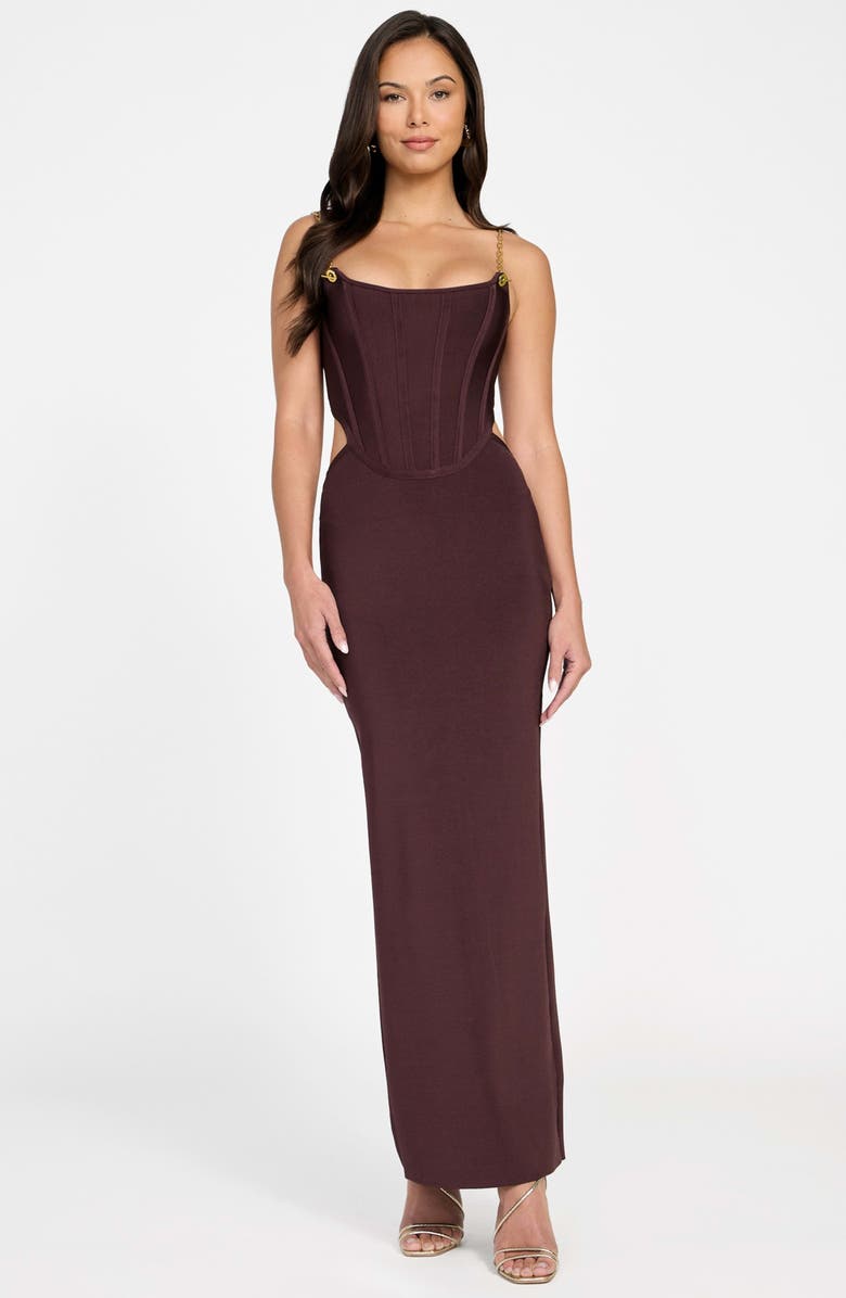 Marciano Aisha Bandage Bodice Body-Con Dress, Alternate, color, Purple