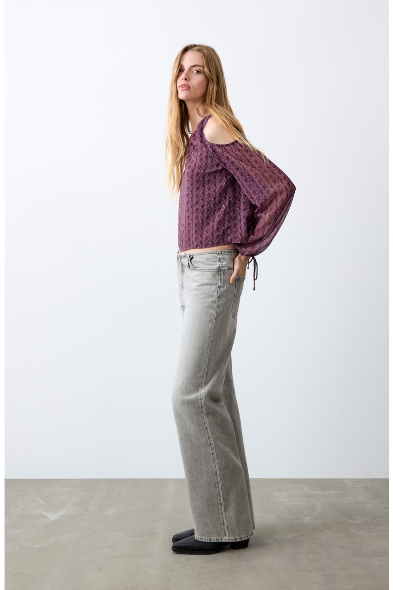 Bandless Low Rise Straight Leg Jeans, Alternate, color, DENIM GREY
