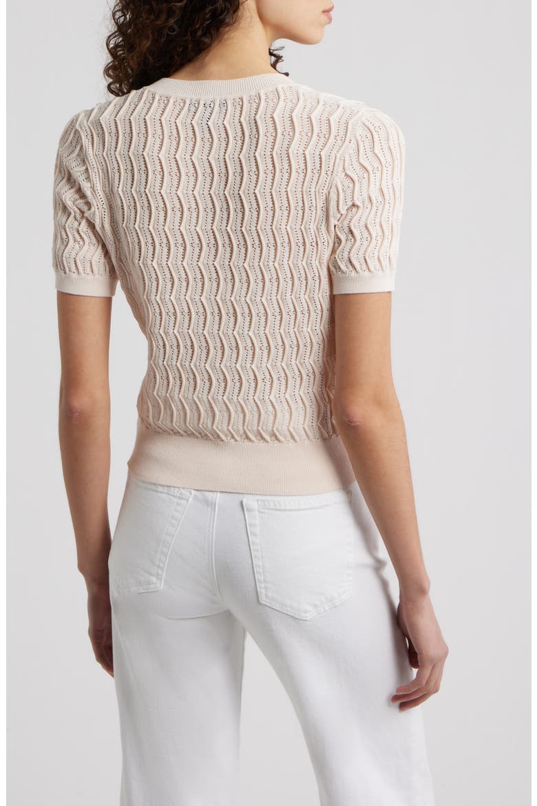 Leslie Wave Pointelle Knit Cardigan, Alternate, color, LIGHT PINK
