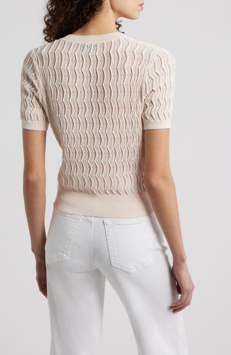 rag & bone Leslie Wave Pointelle Knit Cardigan, Alternate, color, Light Pink