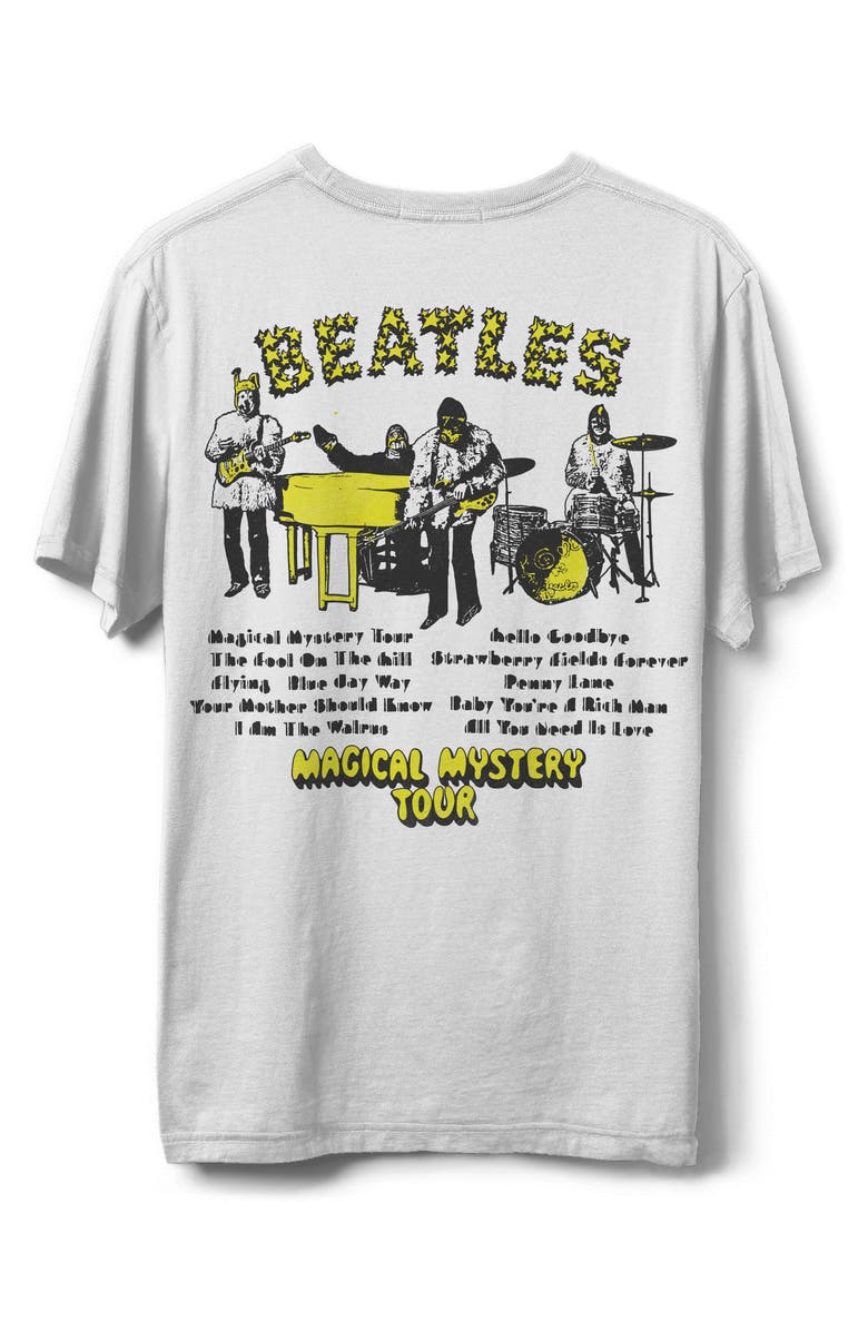 Junk Food Beatles Magical Mystery Tour Graphic T-Shirt, Alternate, color, White