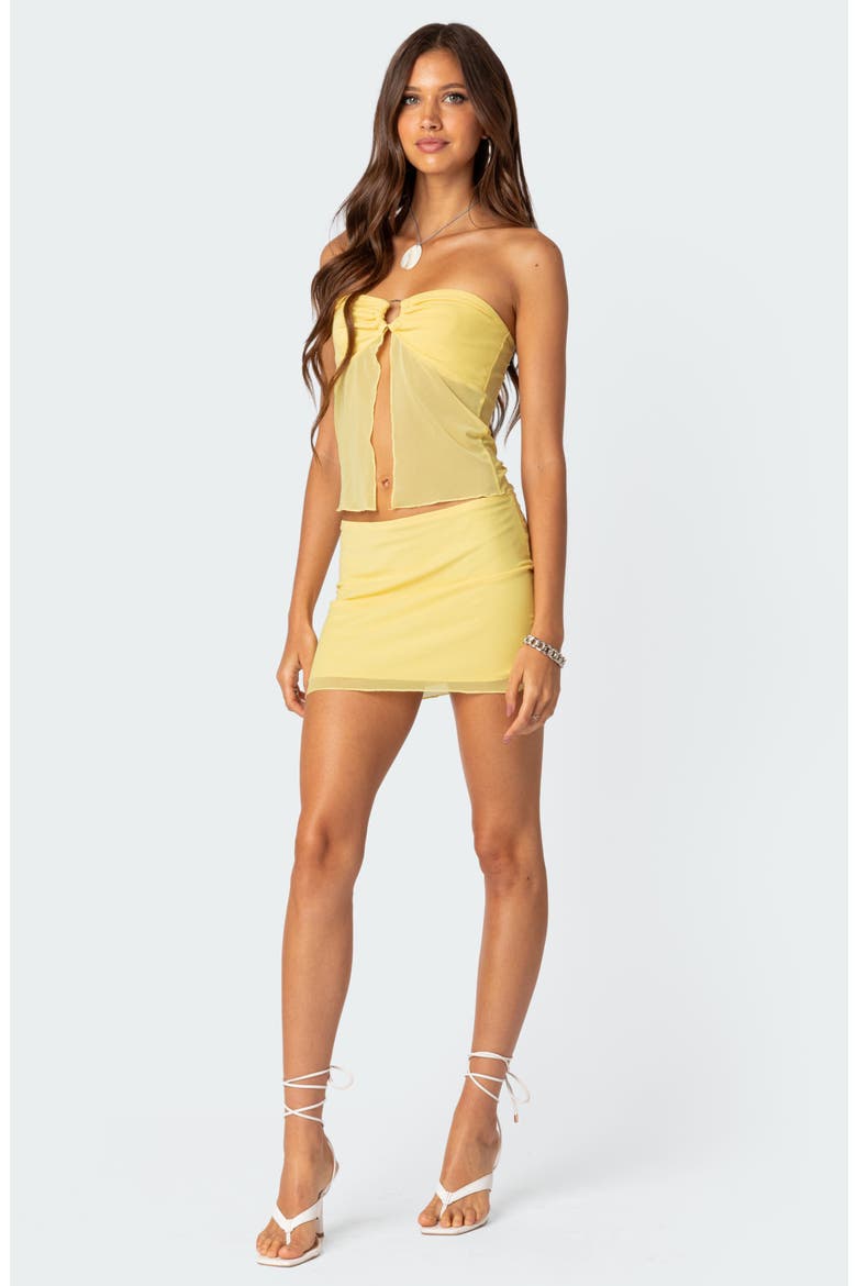 Cyrene Mesh Miniskirt, Alternate, color, YELLOW