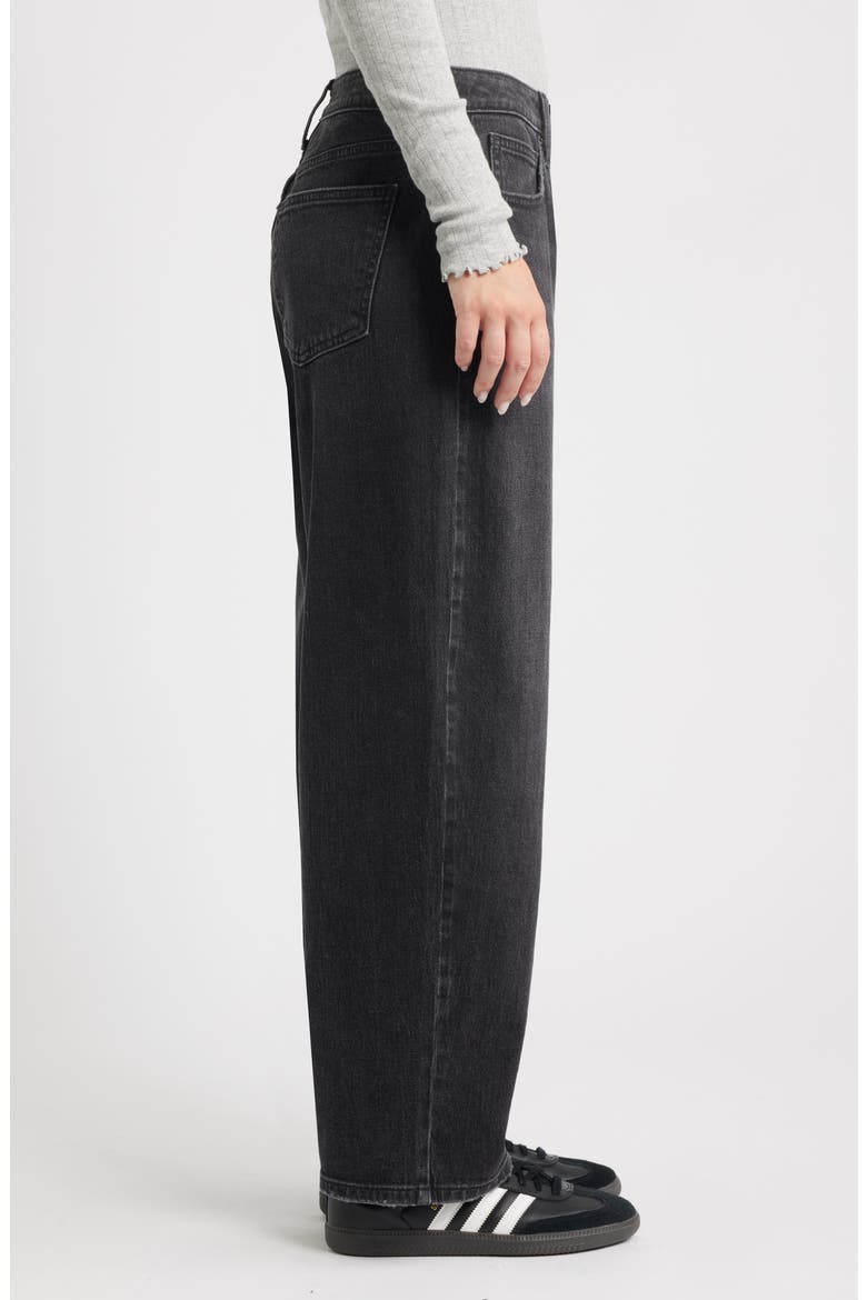 Mid Rise Baggy Barrel Jeans, Alternate, color, WASHED BLACK