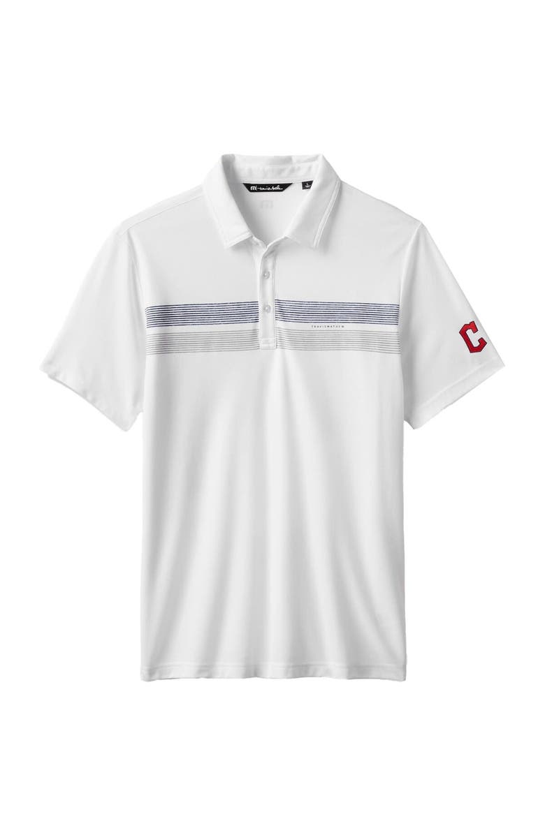 TravisMathew Men's TravisMathew White Cleveland Guardians Top Recruit Tri-Blend Polo, Alternate, color, White