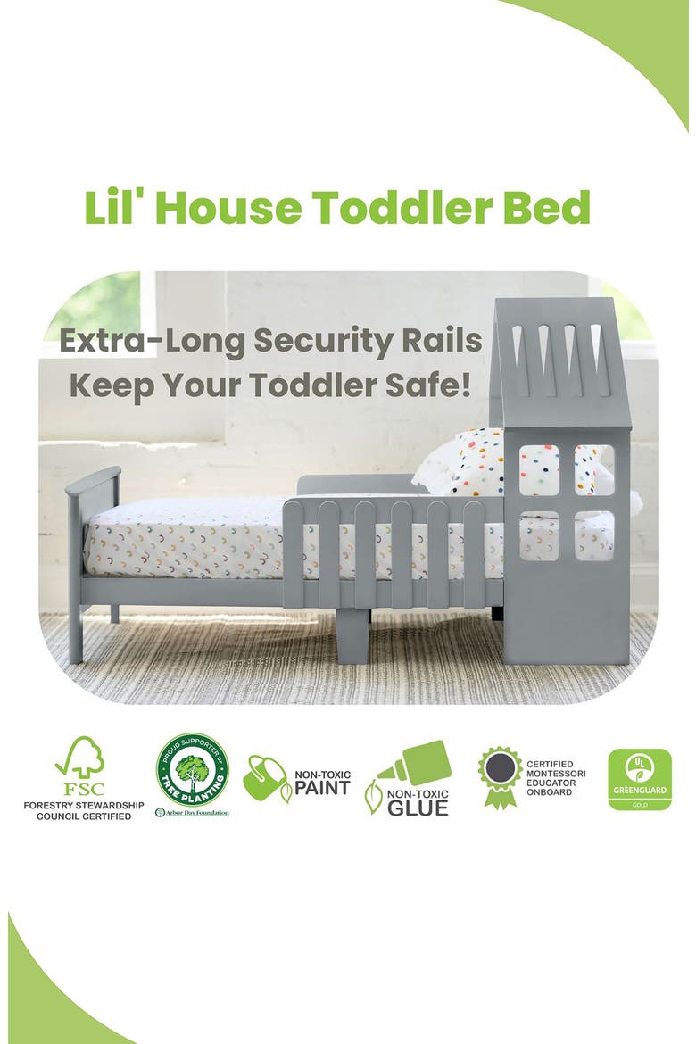 TrüBliss™ Lil' House Toddler Bed, Alternate, color, SILVER DROP