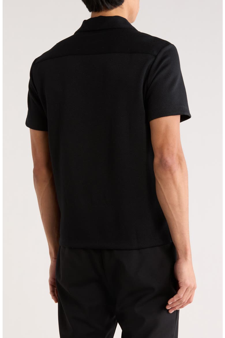 Jacquard Camp Shirt, Alternate, color, BLACK