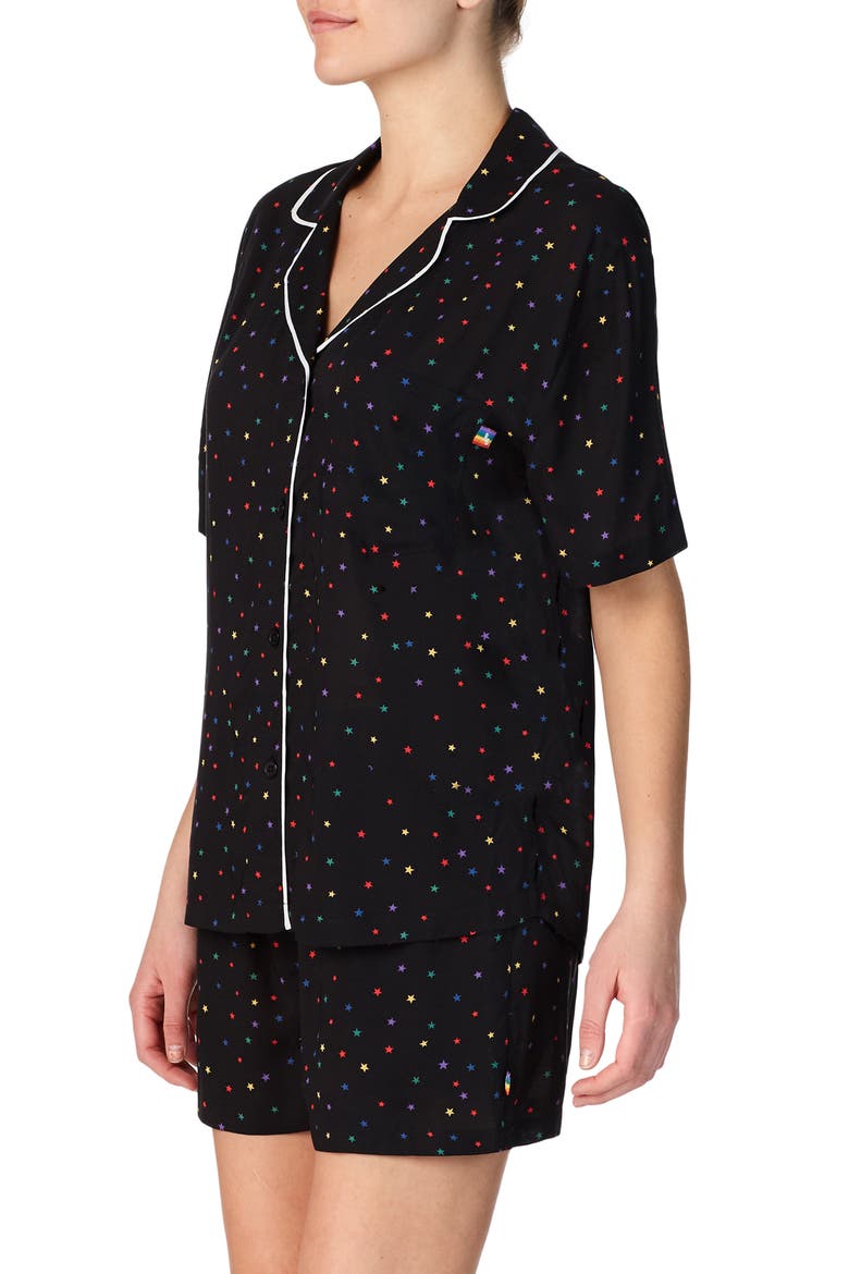 Gender Inclusive Love Wins Rainbow Short Pajamas (Nordstrom Exclusive), Alternate, color, BLACK MULTI STAR