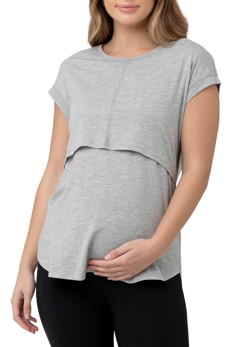 Richie Nursing Shirt, Main, color, GREY MARLE